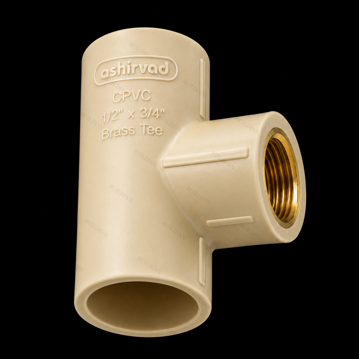 Ashirvad CPVC Brass Tee – 1/2 Inch × 3/4 Inch