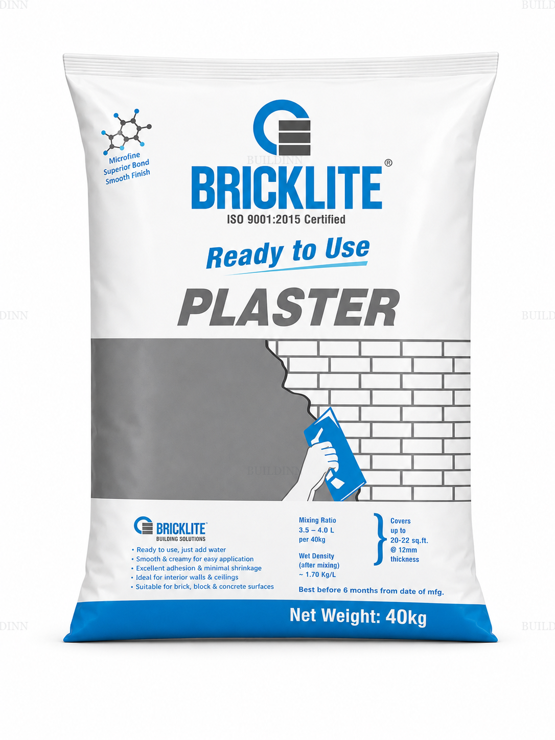 Brikolite Ready to Use Plaster 40 KG for Interior Walls and Ceilings