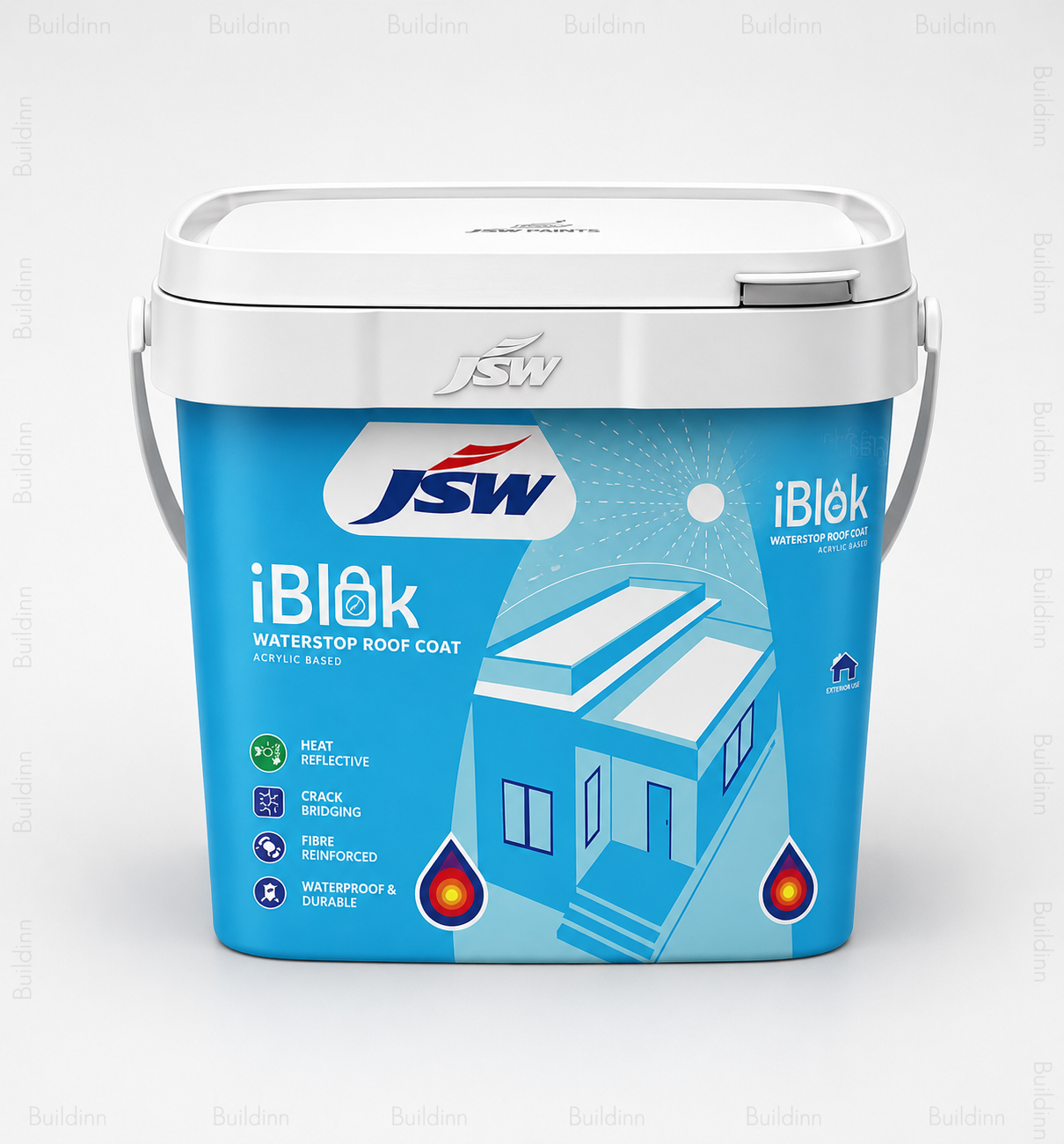 JSW Paints iBlok WaterStop Roof Coat 20L | Fibre Reinforced Waterproof Coating
