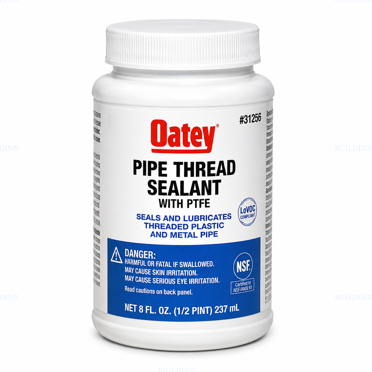 Oatley Pipe Thread Sealant with PTFE for Plastic & Metal Pipes – White, 237 ml