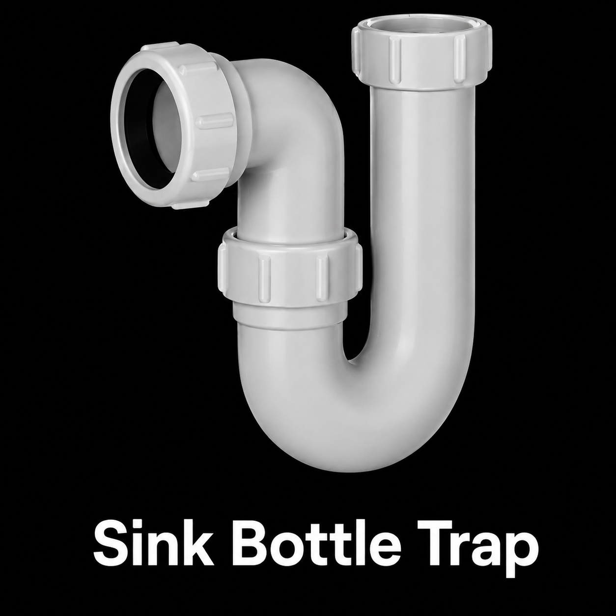 P-Trap Sink Waste Pipe – 40 mm – White PVC – Compression Fit