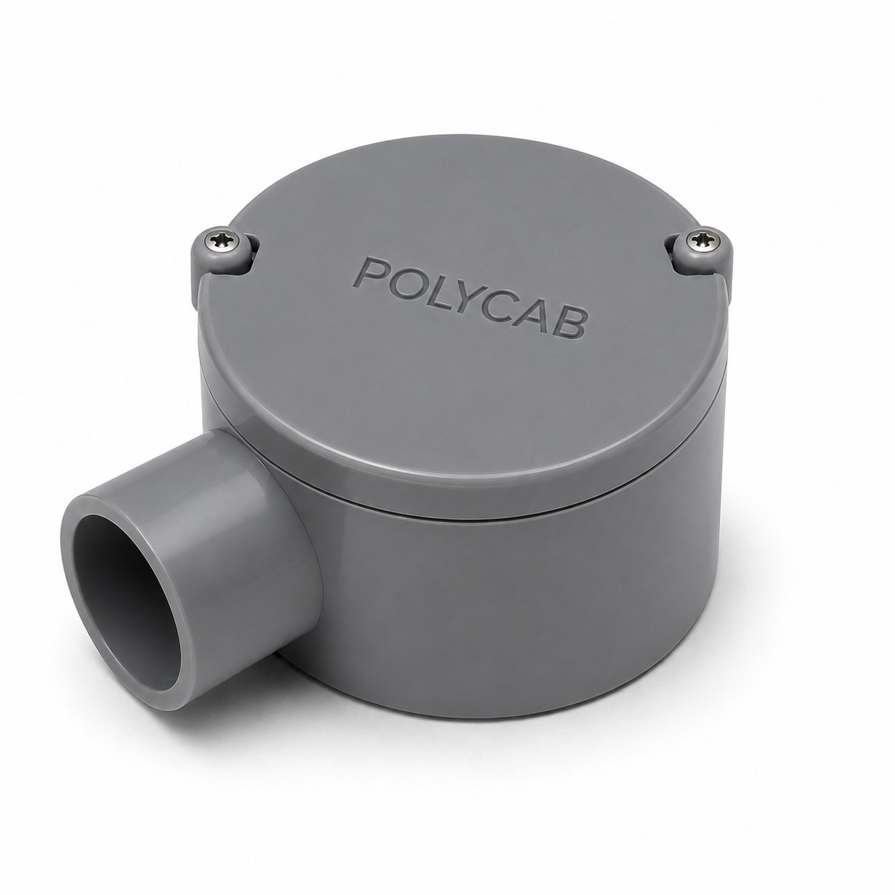 Polycab Grey PVC Round Junction Box – 1 Way