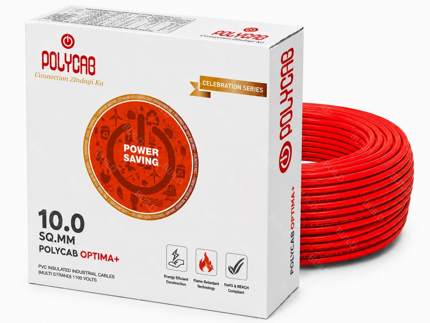 Polycab Optima+ 10 Sq.mm  Wire 1100V Multi Strand Cable