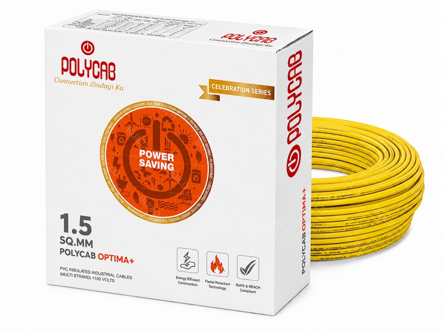 Polycab Optima+ 1.5 Sq.mm Copper Wire 1100v Pvc Insulated Multi Strand Cable