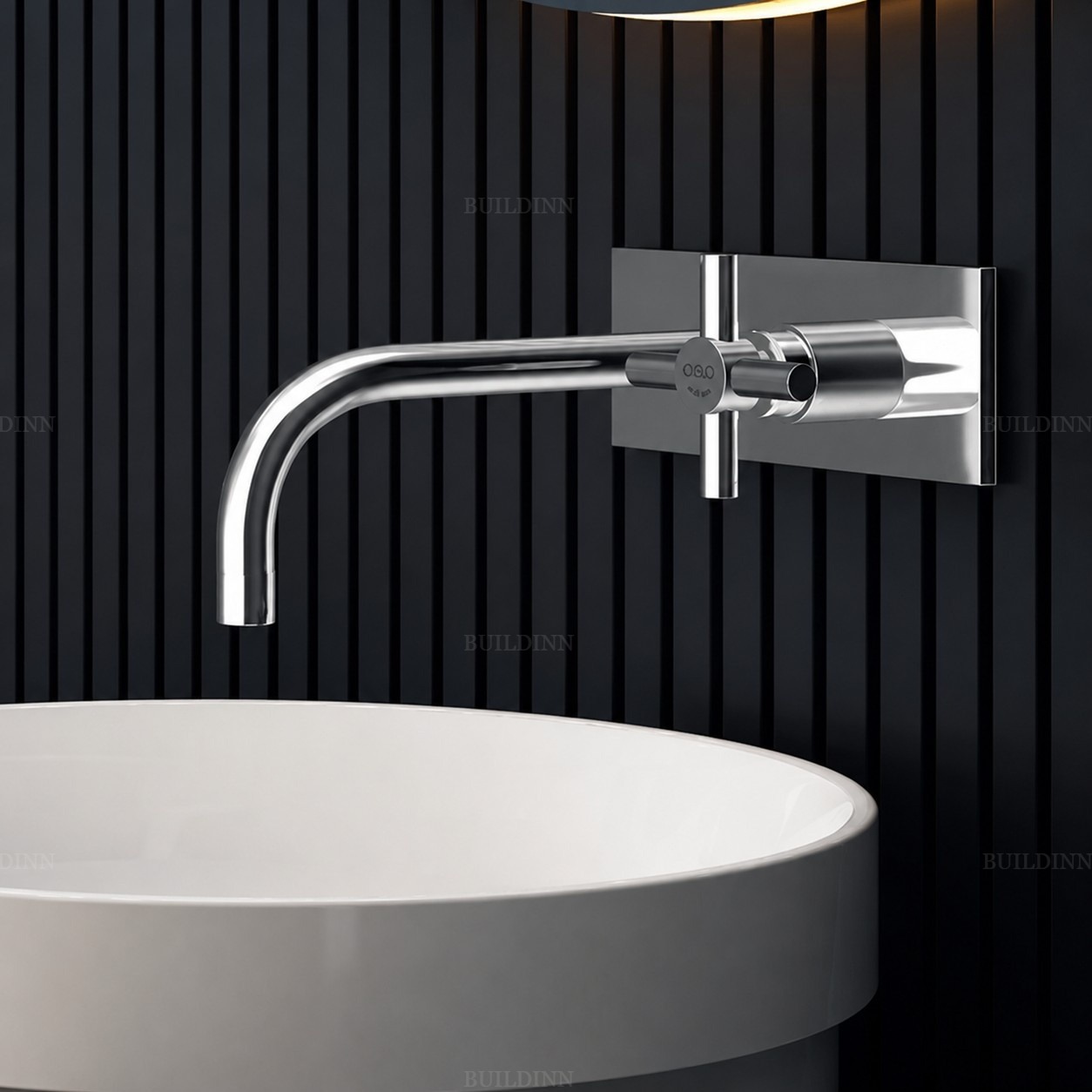Premium Wall Mounted Concealed Basin Mixer Tap with Long Spout | Chrome Finish Bathroom Faucet