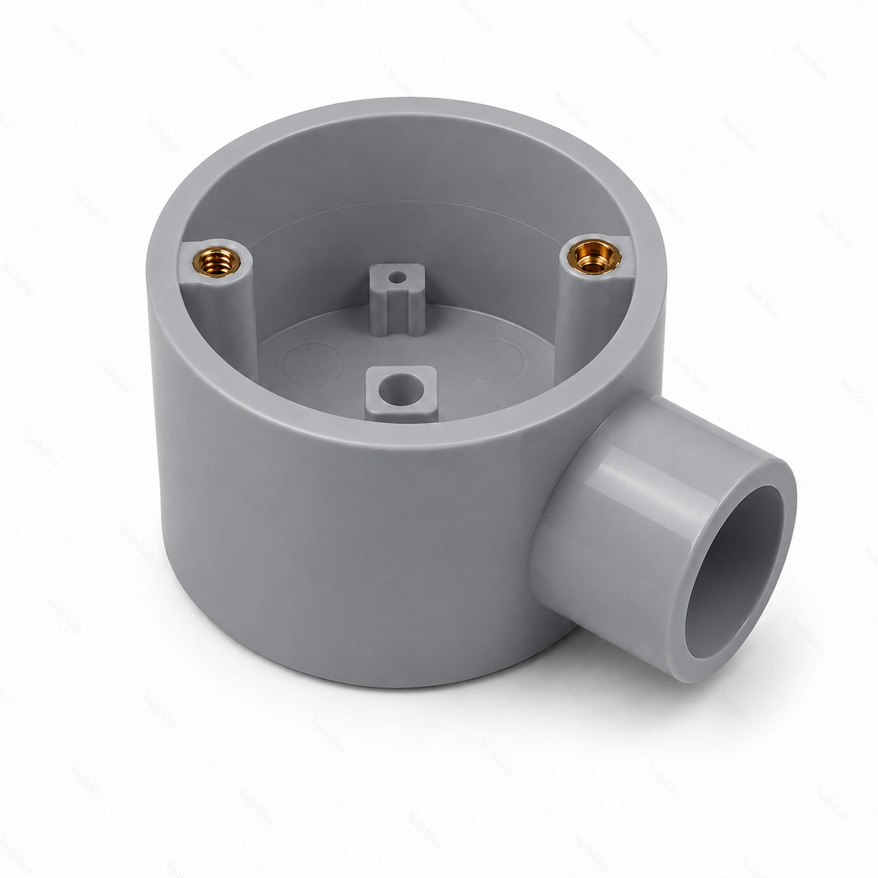 PVC Round Junction Box 1 Way with Brass Inserts